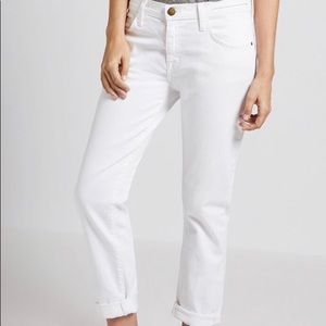 Current/Elliott Crisp White Boyfriend Jeans